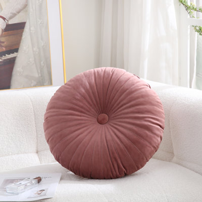 Pumpkin Seat 18-Inch Round Velvet Throw Pillow