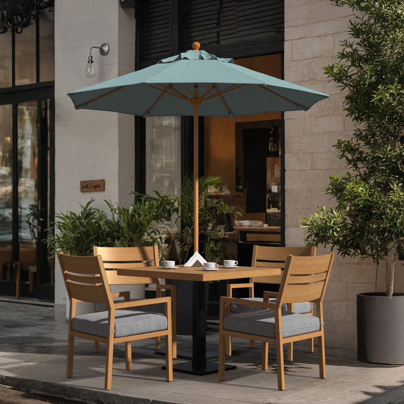 Parasol en bois de teck 7,5 pi, Menthe