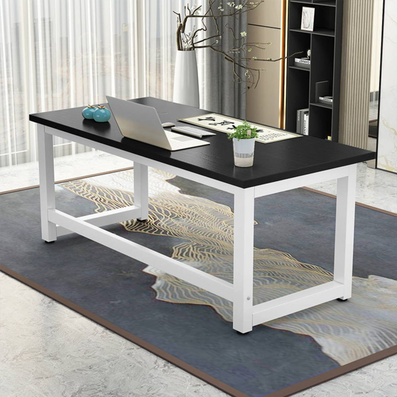109.98cm Rectangle Writing Desk, Black/White