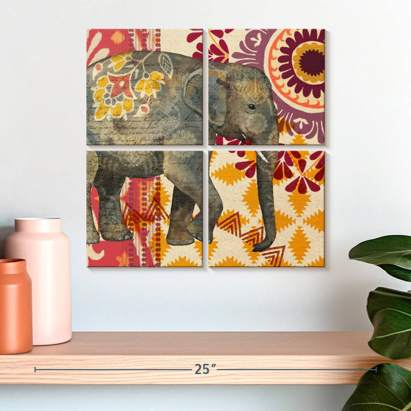 Brampt Caravan Elephant Suzani, H 18 po x l 18 po