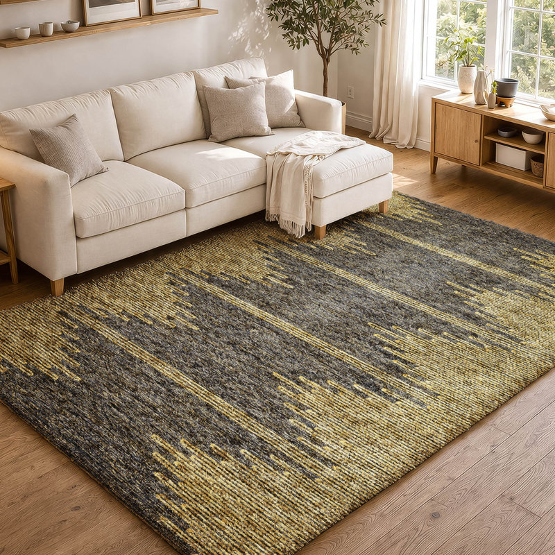 Tapis à poil long de qualité supérieure lavable à la machine ADS647, Graphite, 10' x 14'