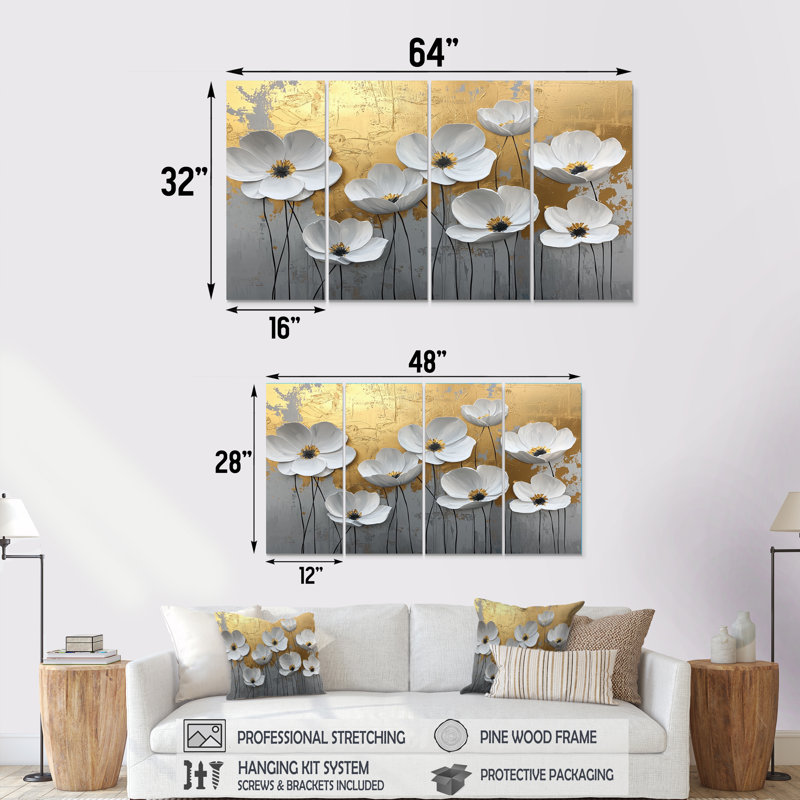 Goodwyn - coquelicot, art mural traditionnel, H 28 po x l 48 po