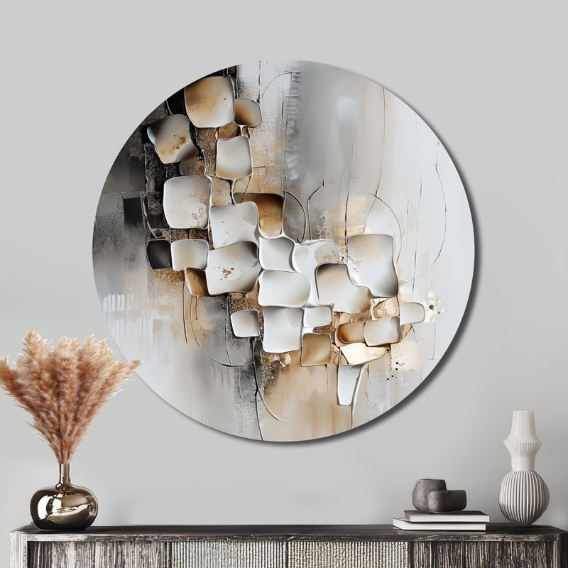 «Geometric Mindful Color Balance», art mural géométrique abstrait rond et géométrique moderne, H 23 po x l 23 po