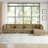Seemab 5 - Piece Upholstered Camel Corduroy Modular Sectional with Pillow Back and Removable Ottoman-1445937440