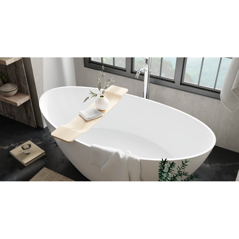 Badeloft Birch Wood Bathtub Caddy Tray BWA-01-N in Natural, Natural