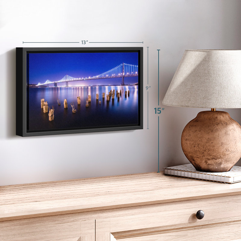 Impression sur toile SF Glowing Bay Bridge, H 9 po x l 13 po