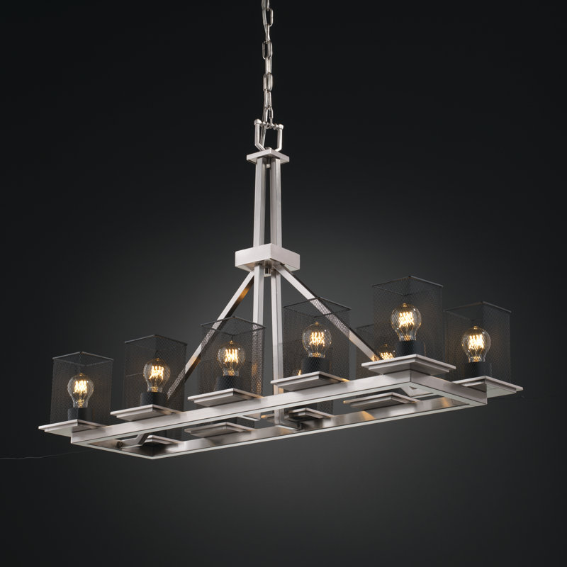 Bennett 10 - Light Kitchen Island Pendant, Brushed Nickel