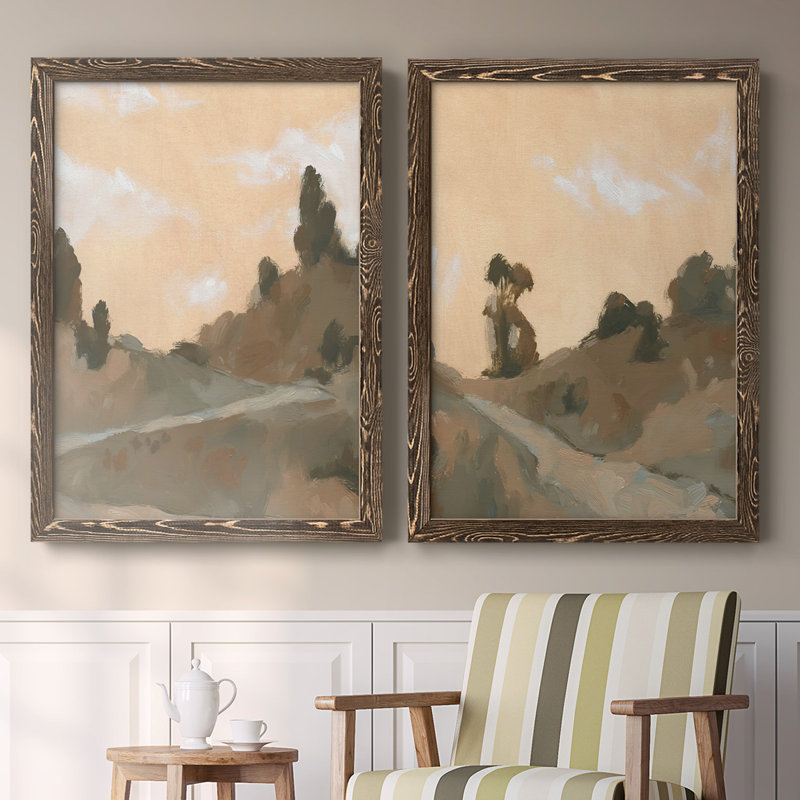 Toile encadrée Hillside, H 27,5 po x l 75 po x P 1,5 po, Noyer