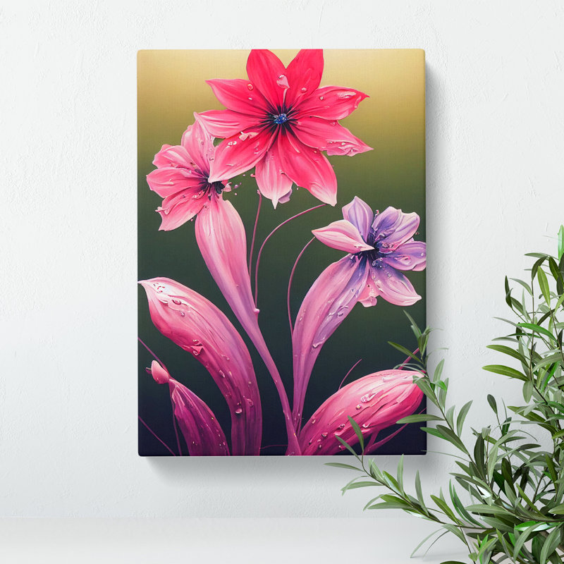 Unreal Flowers - Wall Art, Wrapped Canvas, 50cm H x 35cm W, No Matte