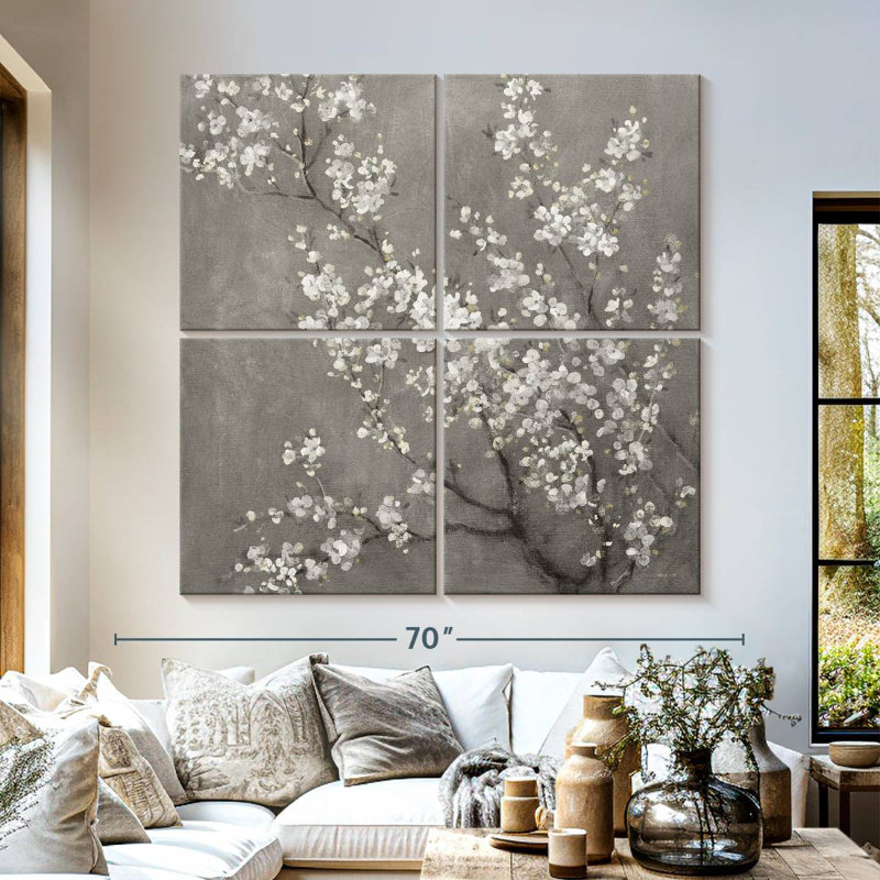 Harnek White Cherry Blossoms II On Grey