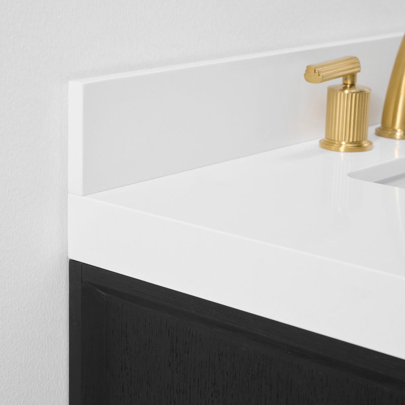 Momo 60" Freestanding Double Bathroom Vanity With White Quartz Vanity Top And White Undermount Basin, Black Oak, 60"