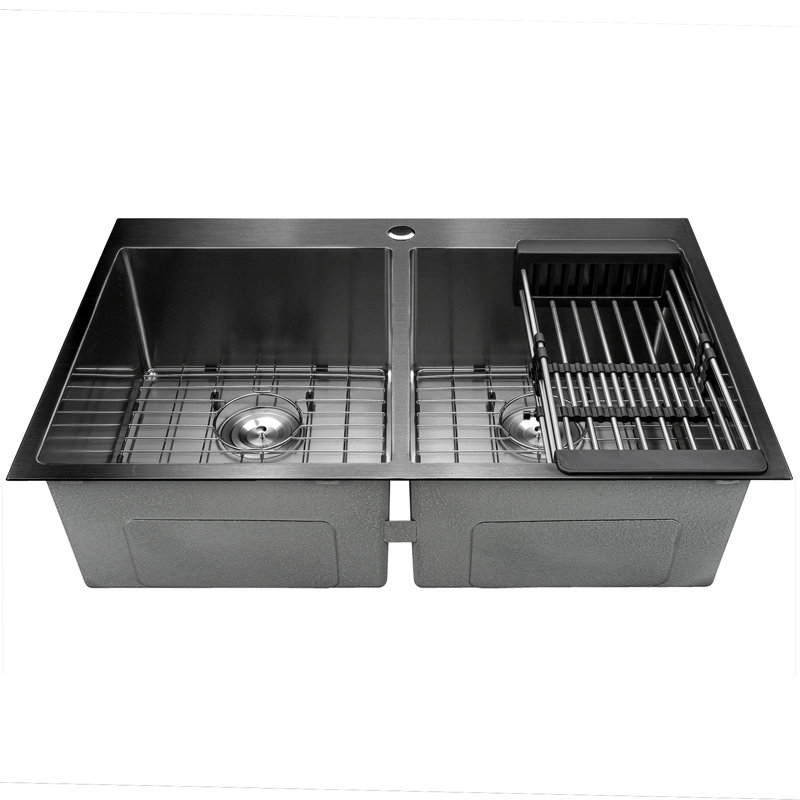 33" L x 22" W Double Bowl Drop-in Kitchen Sink