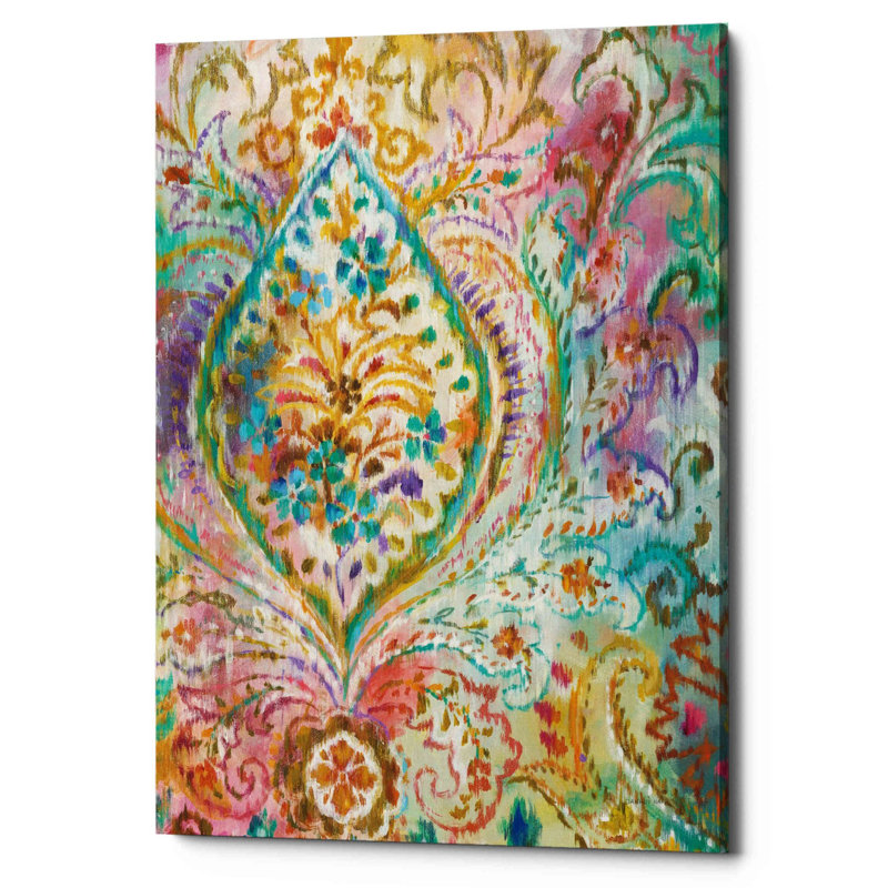 «Boho Paisley II» par Danhui Nai, art mural sur toile, H 34 po x l 26 po x P 1,25 po