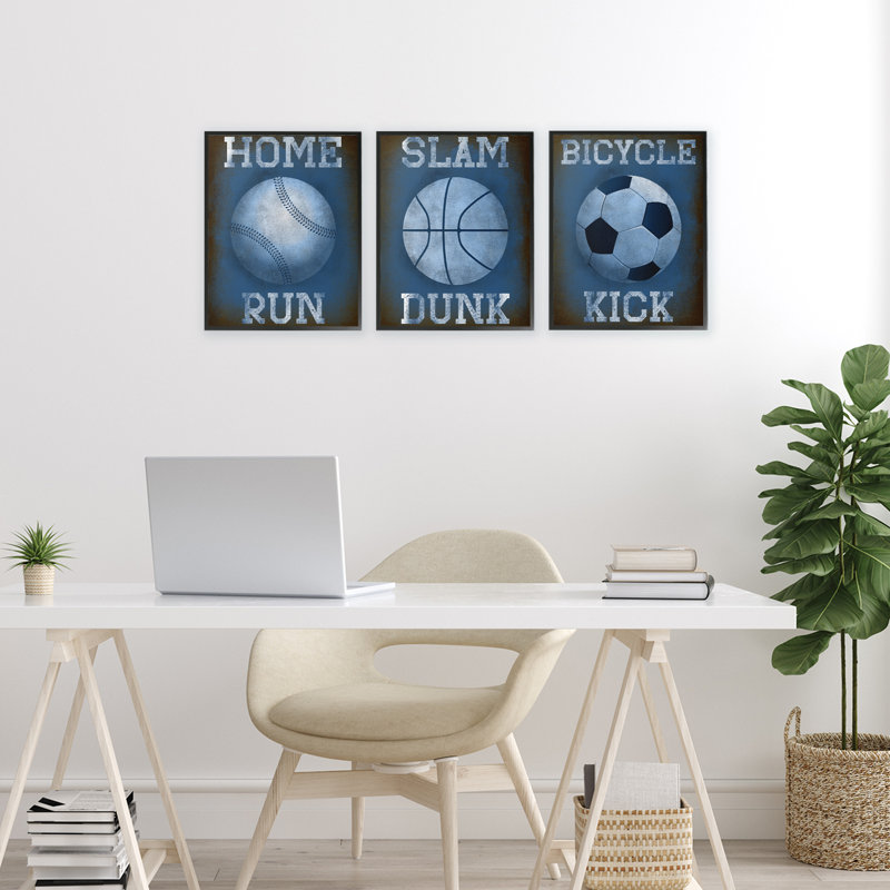 Ensemble de giclée encadrée 3 pièces Sports Sports Inspiring Athlete, design par Marcus Prime, H 14 po x l 33 po