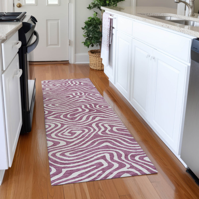Premium Machine Washable Guada AMF1020 Swirls Rug, Runner 2'3" x 7'6"