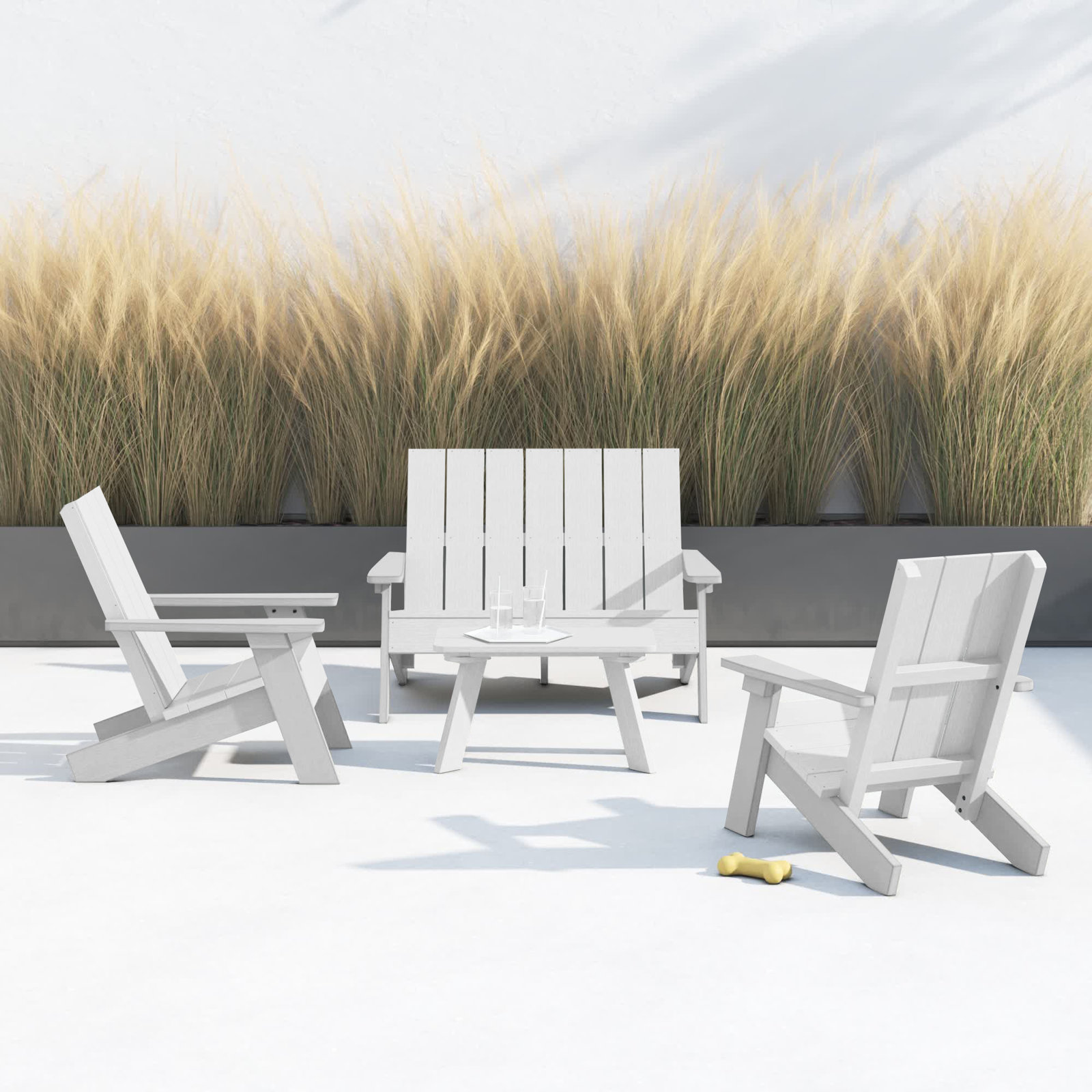Byrnes 4 - Person Patio Conversation Set, White