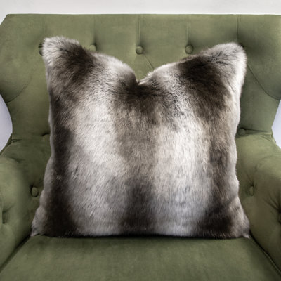 Thomas Collection® Exotic Gray Chinchilla Luxury Faux Fur Throw Pillow Assorted Sizes