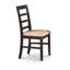 Ensemble de table de salle à manger 5 pièces pour 4 personnes comprenant une table de salle à manger ronde avec piédestal et 4 chaises de cuisine en lin, Cappuccino-1356225248-1342806140