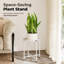 Support pour plantes d'intérieur, table haute pour plantes d'extérieur, tabouret blanc