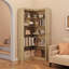 71.8'' Farmhouse Corner Bookcase, 5 - Tier Tall Bookcase, L-Shaped Corner Shelf-215700210