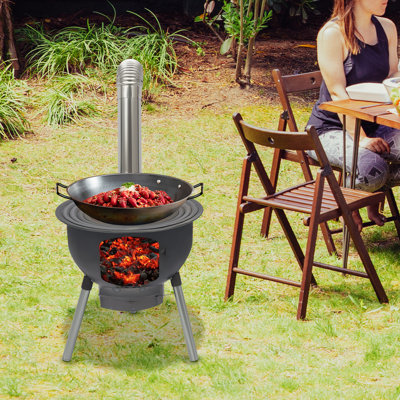 Poêle à bois avec grille pour le camping