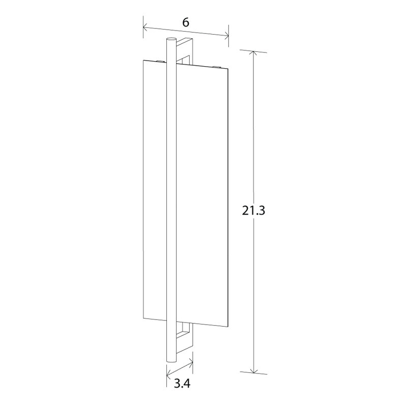 Merus 22" LED Dimmable Wall Sconce, Dark Stained Walnut, 2700K, 120V AC