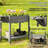 Elevated Garden Bed,Wood Raised Planter Box,With Lockable Wheels,Side Tables,Bottom Shelf,Drain Holes-1487631161