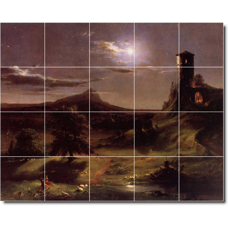 Carreau de peinture murale 40 po x 32 po 8 po x 8 po, Paysage 01842