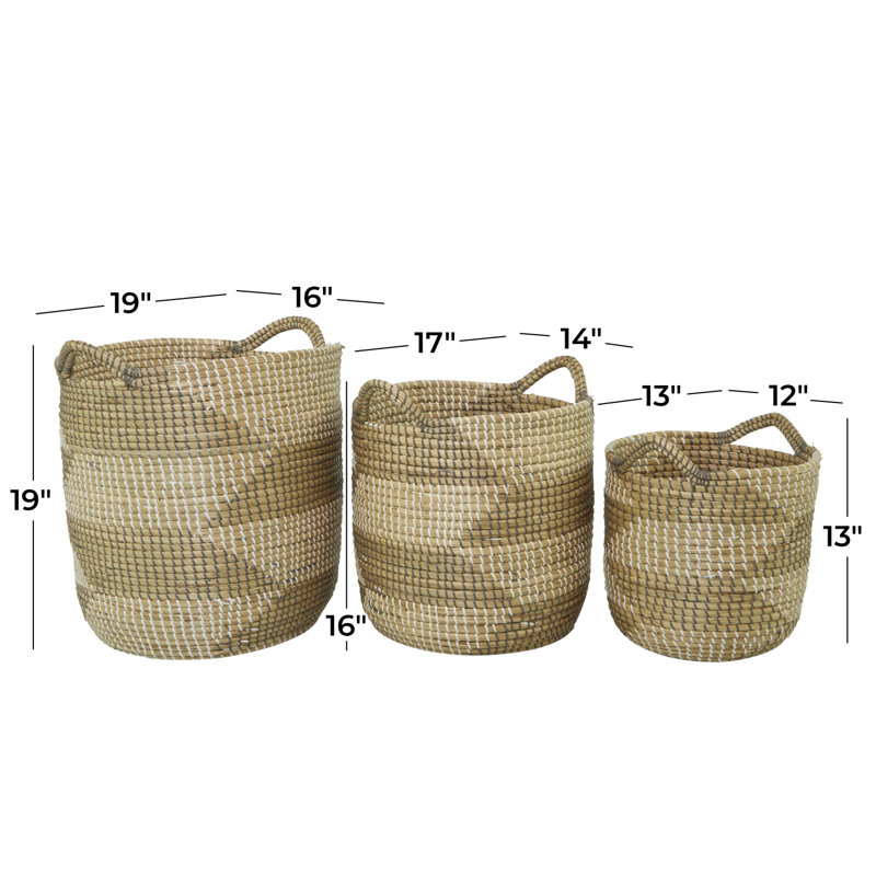 3 Piece Wicker Basket Set