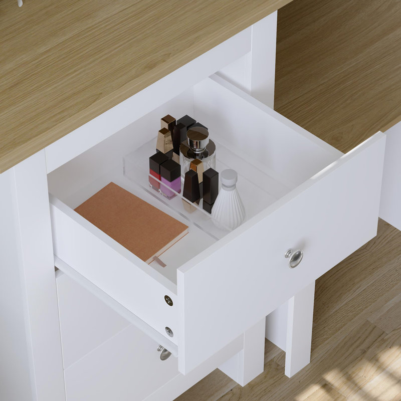 Morley Dressing Table with Mirror, White