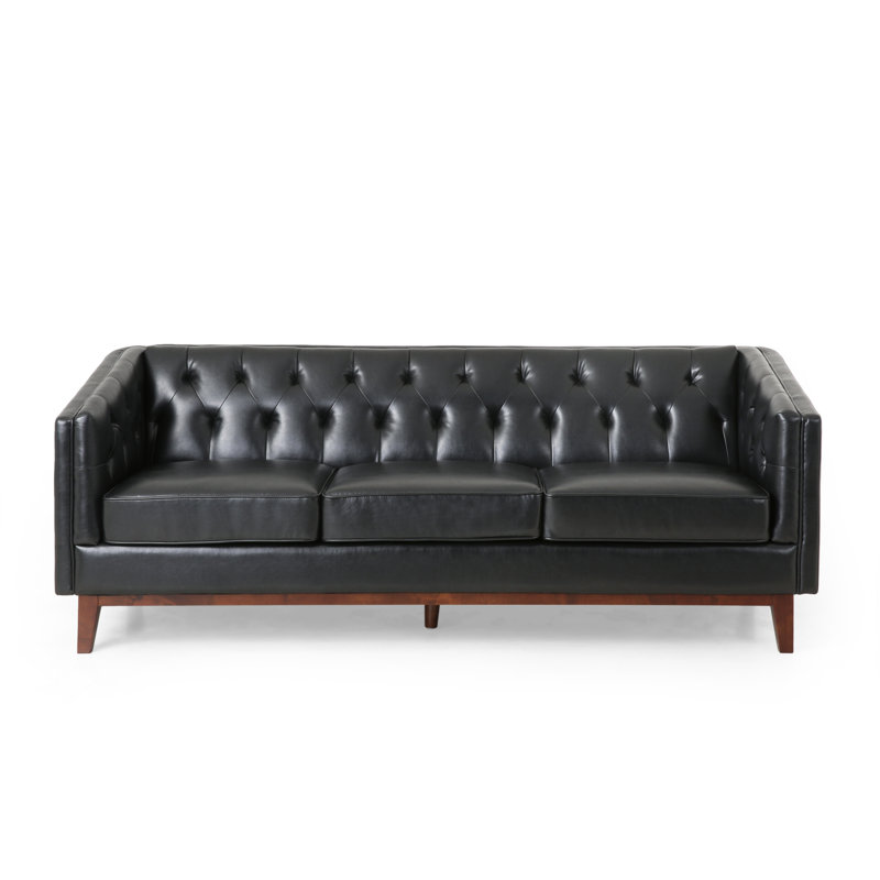 Davidjohn Mirod 81'' Sofa with Tufted Back Solid Wood Legs Elegant Retro Design for Living Room and Study