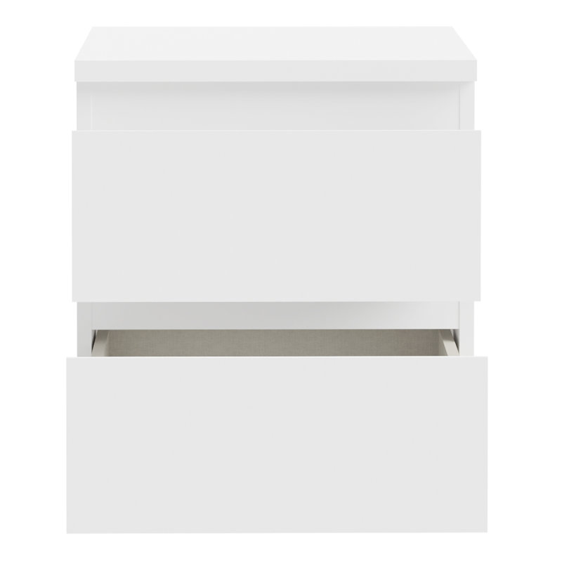 Edmore 2 Drawer Bedside Table, White