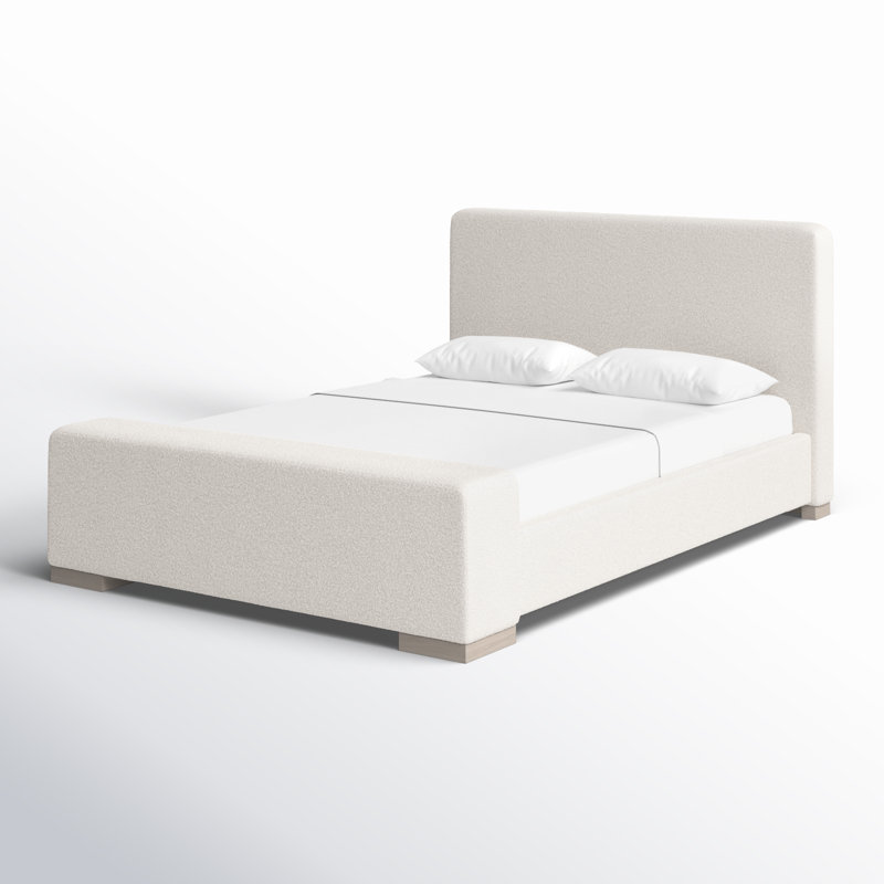 Lit rembourré Cylena, Grand, Blanc