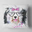 Chien mignon avec des lunettes en forme de cœur - coussin imprimé animal-30745545-30745549