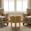 Ensemble de 2 tables de bout avec rangement, décor de maison moderne compact en bois massif
