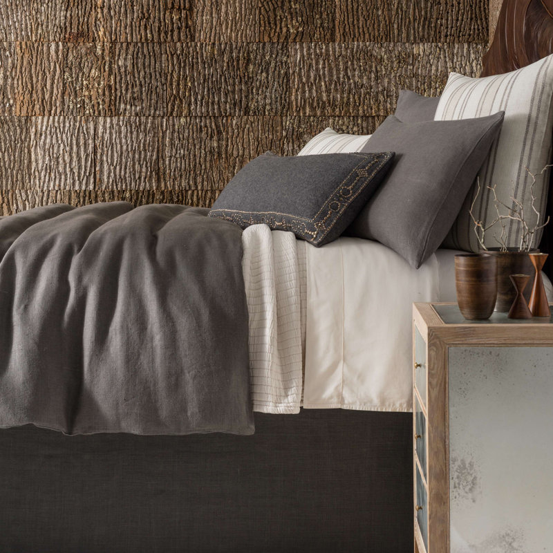 Natural Linen King Split Corner Bed Skirt
