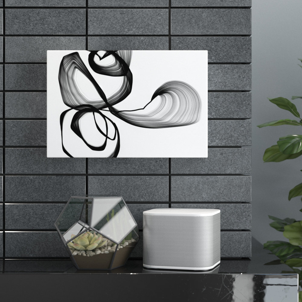 'Abstract Poetry in Black and White 104' Graphic Art Print on Canvas Wrought Studio™ 