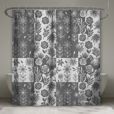 Rideaux de douche à motif floral