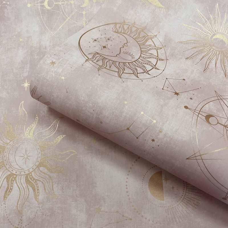 10.05m x 53cm Matte Wallpaper Roll, Pink Gold