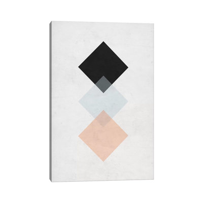 Squares - Gray Background by Nouveau Prints - Print on Canvas