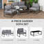 Outsunny 4 Pieces Garden Sofa Set Bench Side Table Patio Grey