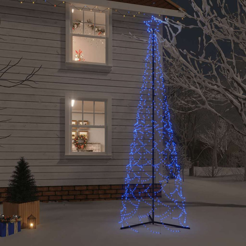 Artificial Christmas Cone Christmas Tree with LED, 118,1 po x 39,4 po, Bleu