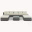 Ensemble de 8 meubles de patio pour l'extérieur, ensemble de canapé en osier de conversation de jardin, canapé simple combinable, coussins, osier-707990946