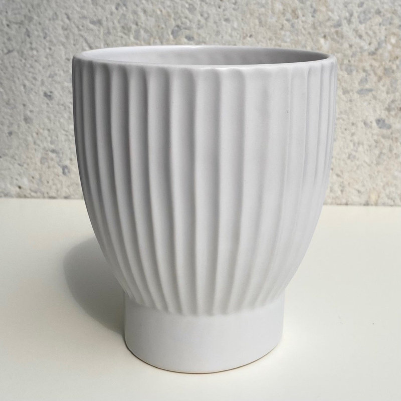 Pot à fleurs blanc mat