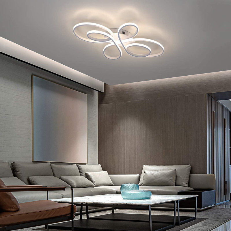 Arrietty LED Semi Flush Mount, White, White