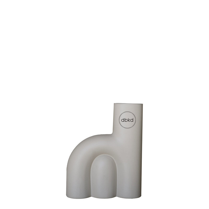 Vase de table en céramique Liviana, gris, H 5,9 po x l 4,75 po x P 2 po