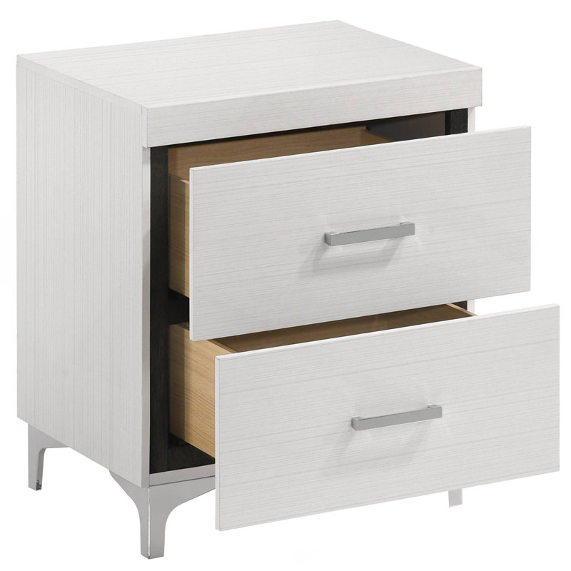 White 2-Drawer Nightstand