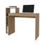 Bureau d'ordinateur en chêne naturel avec rangement ouvert