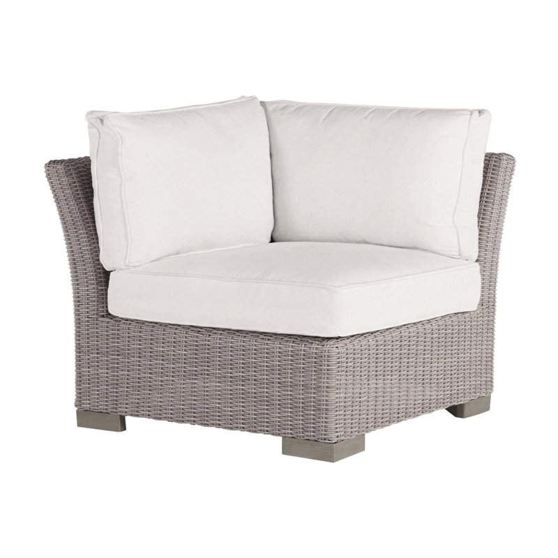 Club Woven Patio Lounge Chair with Cushions, Oyster, Welt, Natural White