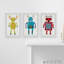 Jordao «Electric Robots Triptych», reproduction encadrée-1402484843